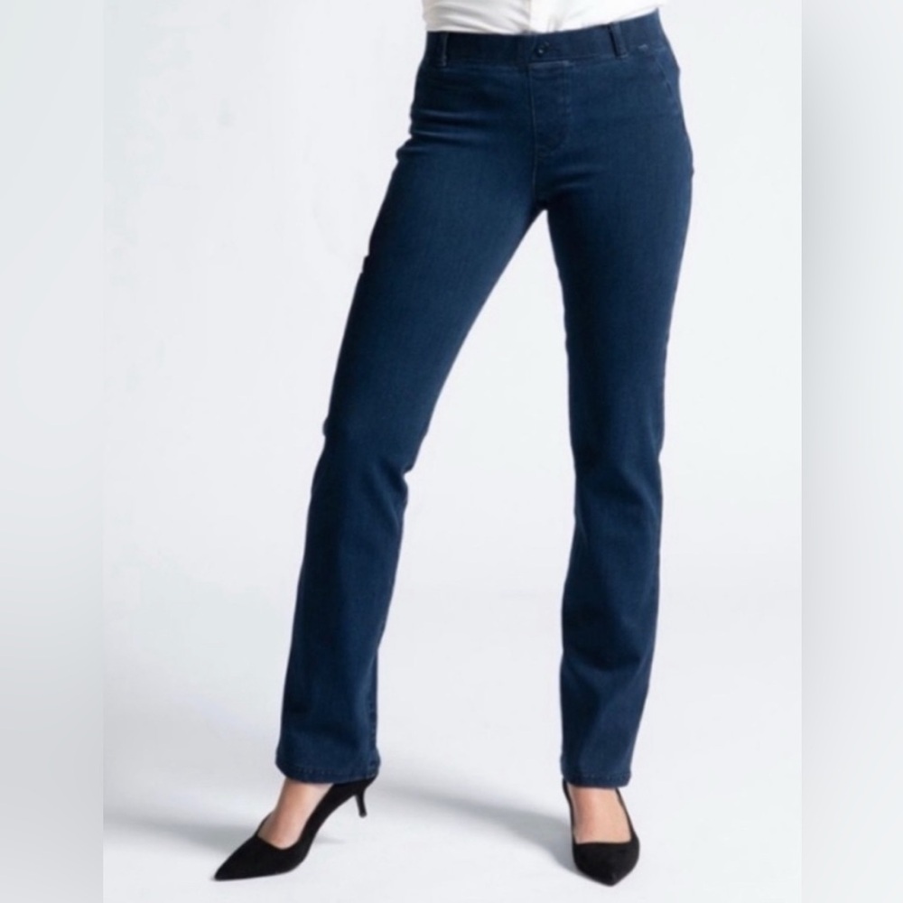BETABRAND STRAIGHT LEG 4 POCKET YOGA DENIM DARK INDIGO LARGE